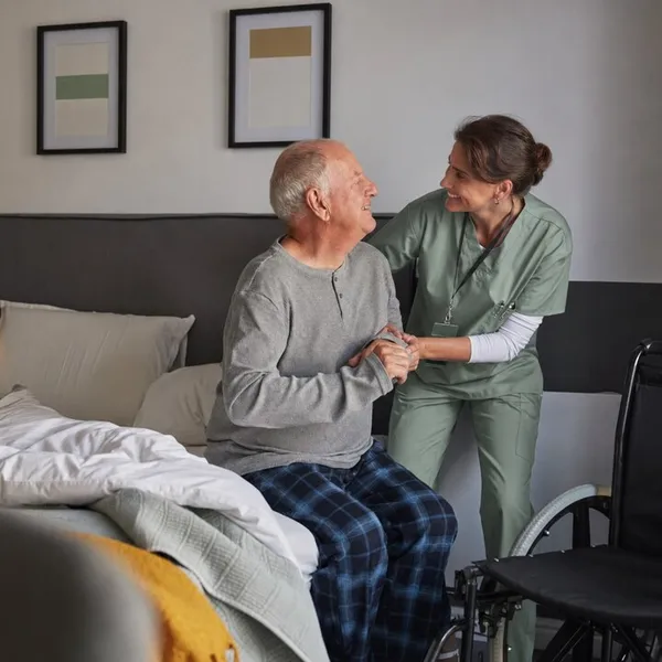 Qualified nurse providing in-home health support