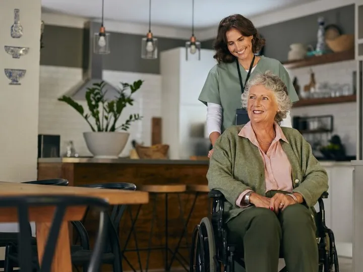 Carer providing warm respite care support at home