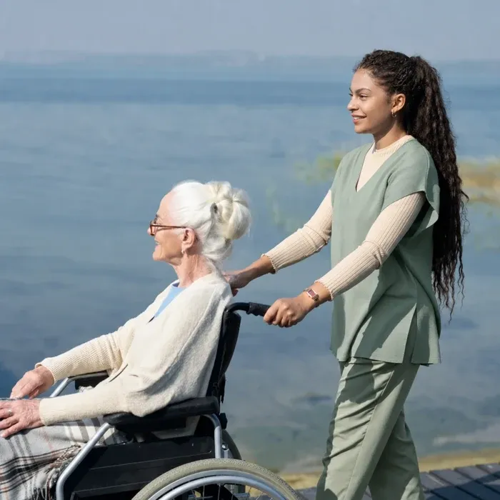 A Comfort Care at Home carer with an older client